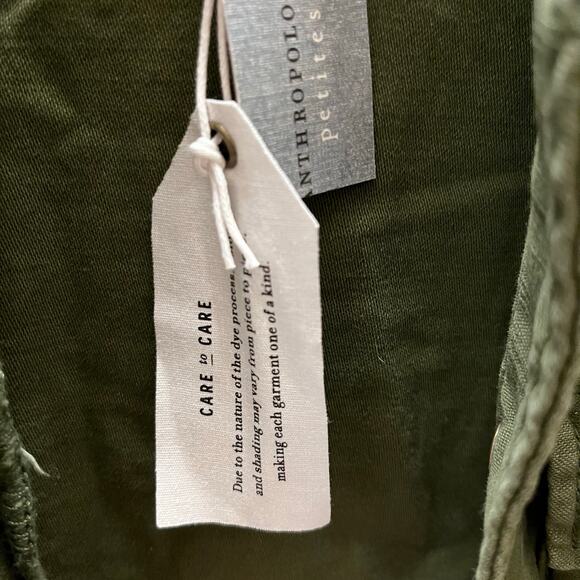 Pilcro Anthropologie Cropped Utility Jacket XSP Moss Splatter Military Artsy Raw - Picture 8 of 9